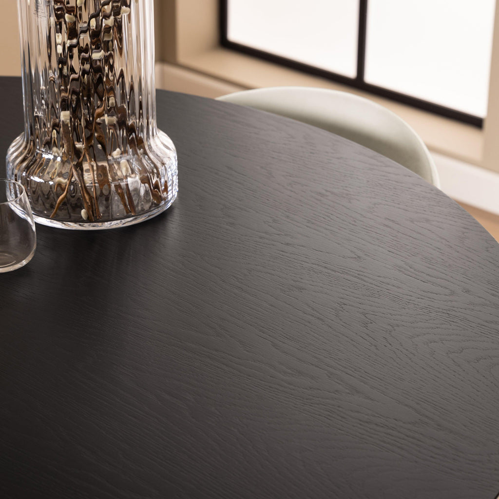 Roxby Round Dining Table in Black 140cm - image 7