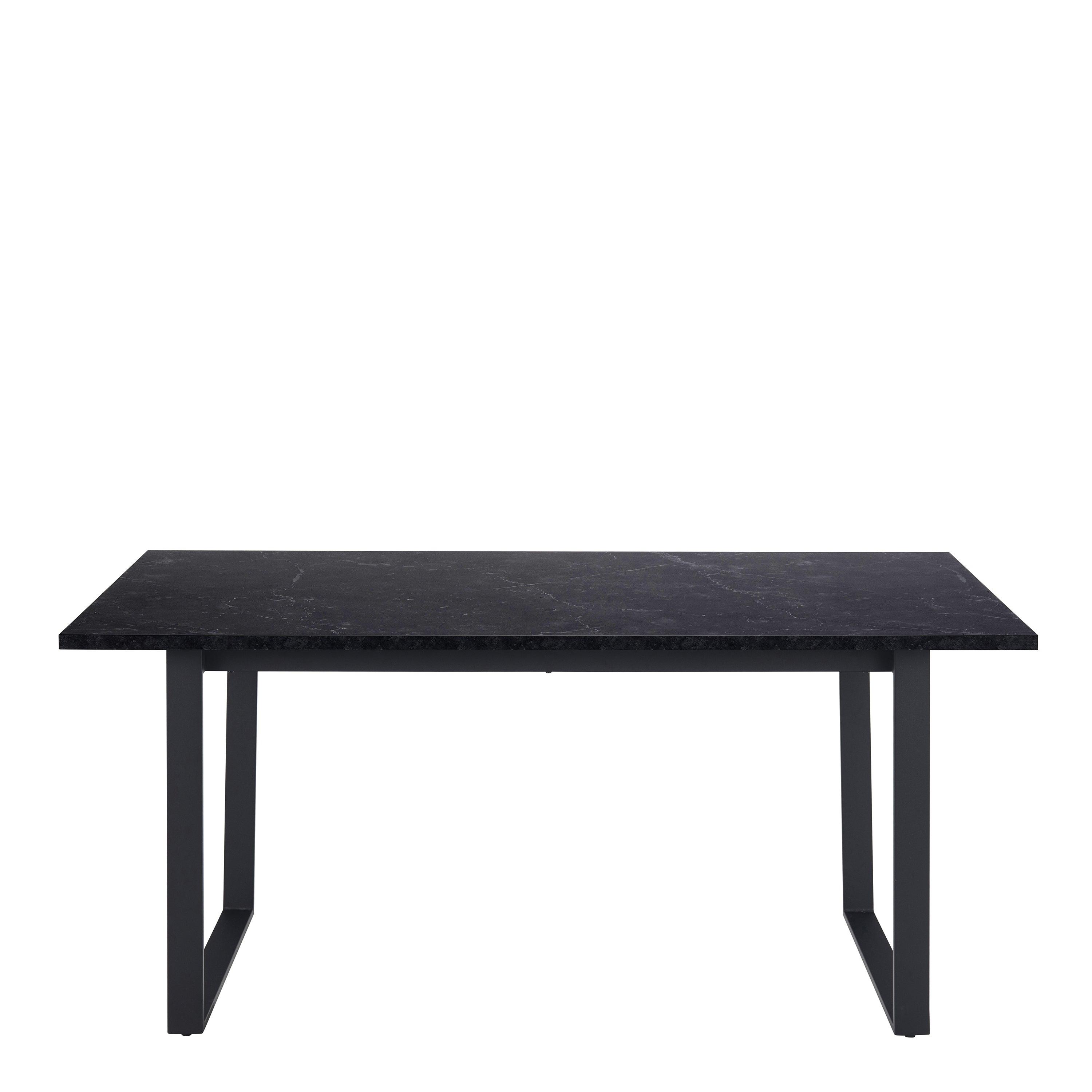 Amble Dining Table with Black Marble Melamine Top & Black Legs - image 2