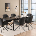 Amble Dining Table with Black Marble Melamine Top & Black Legs - image 5