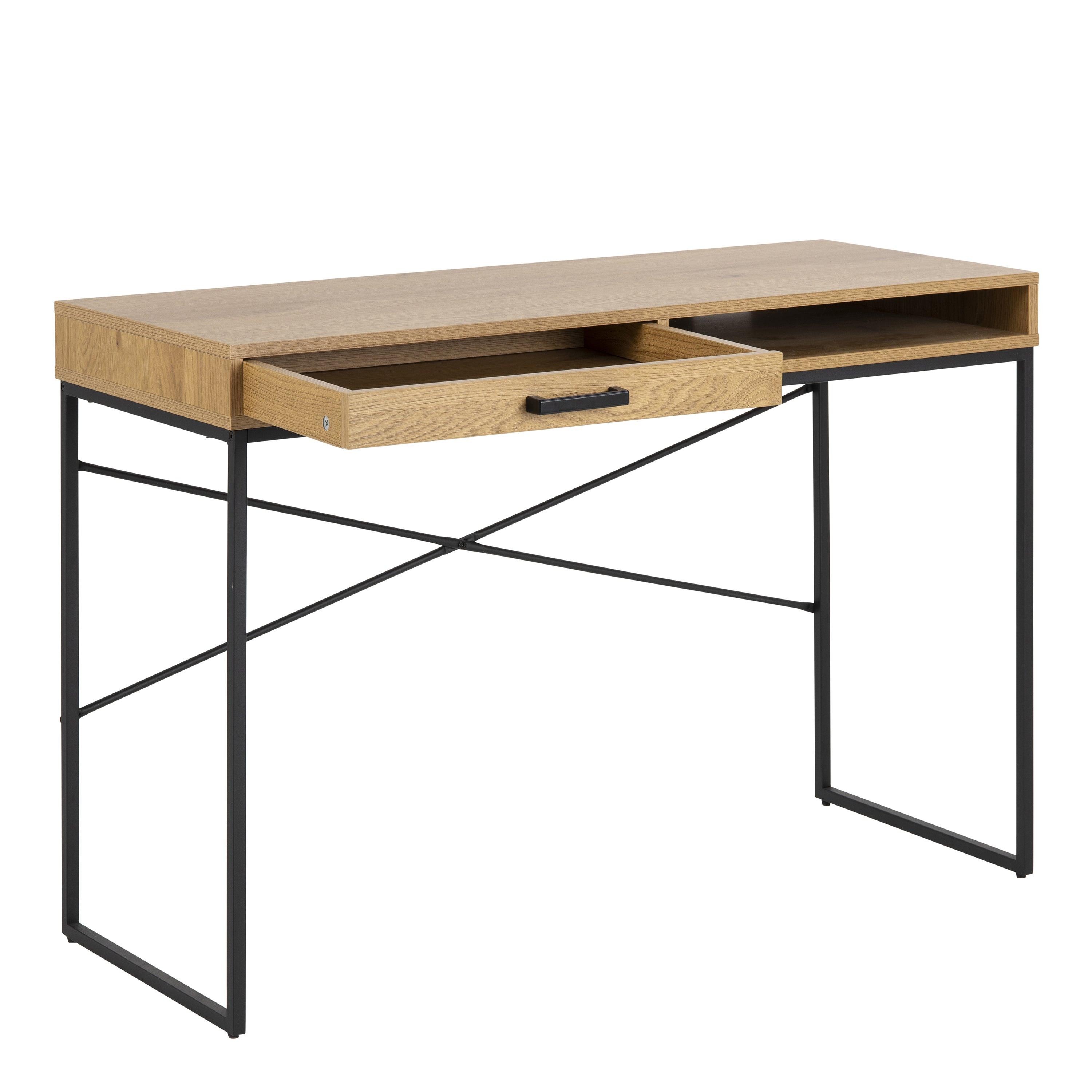 Seaford Office Desk with 1 Drawer in Oak - image 3