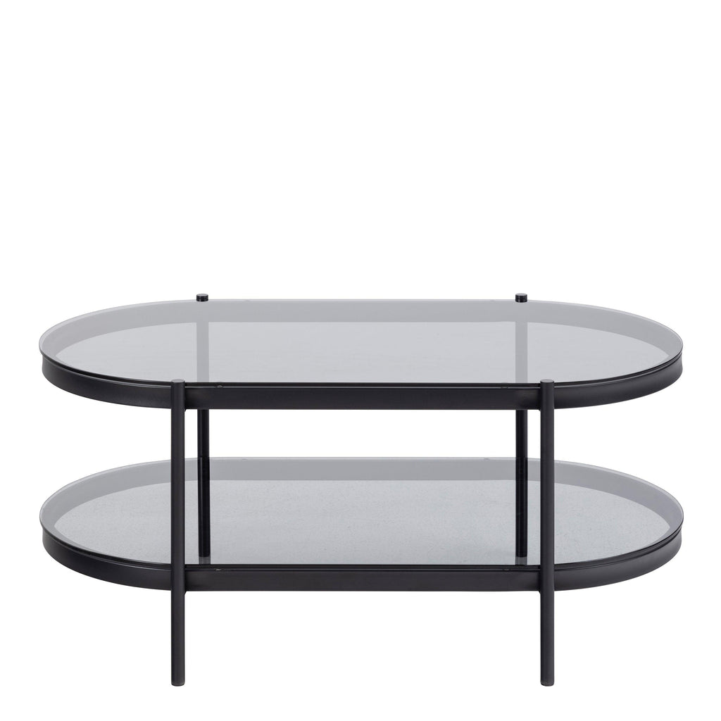 Bayonne Oval Coffee Table with Smoked Glass Top - image 2