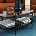 Bayonne Oval Coffee Table with Smoked Glass Top - image 4