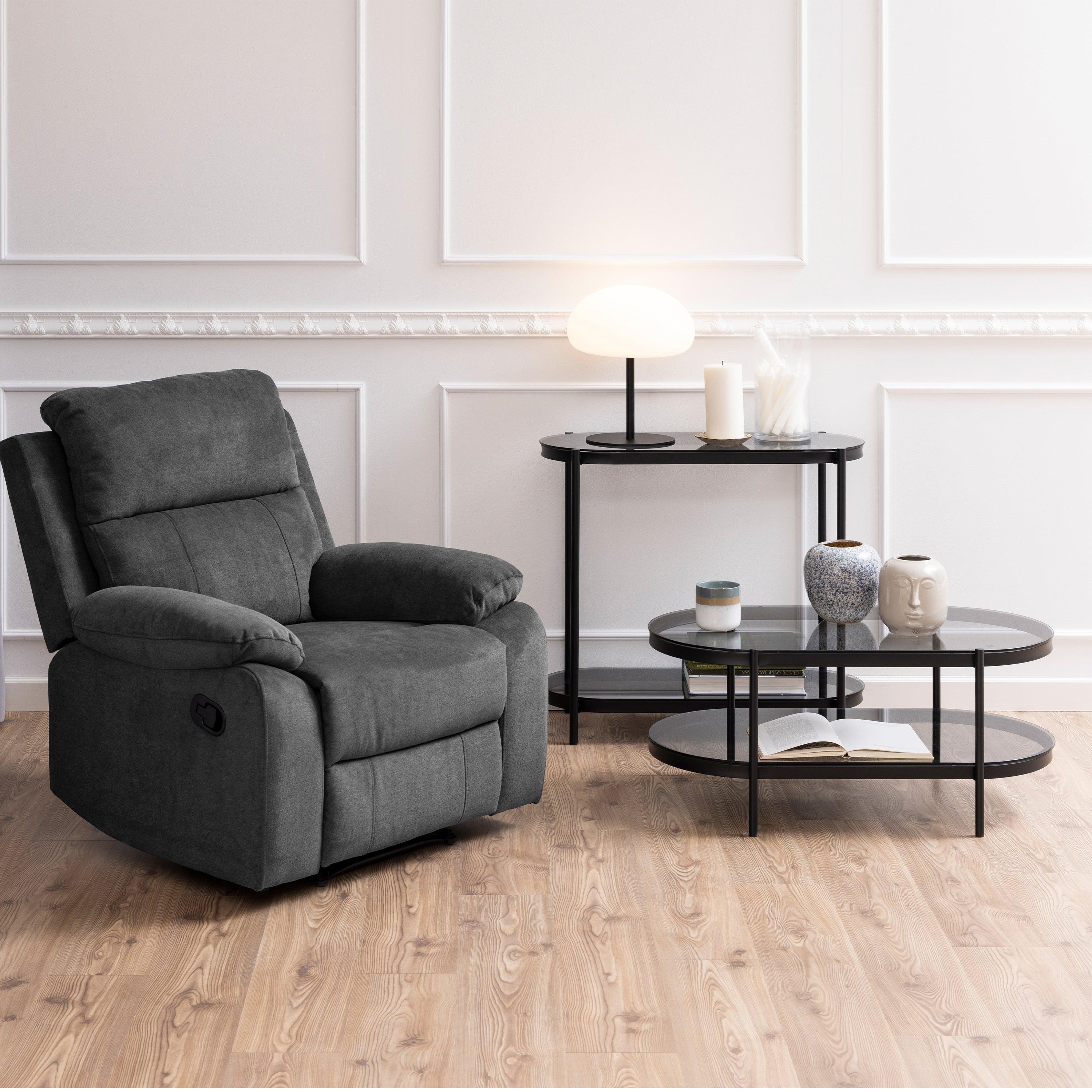 Bayonne Oval Coffee Table with Smoked Glass Top - image 5