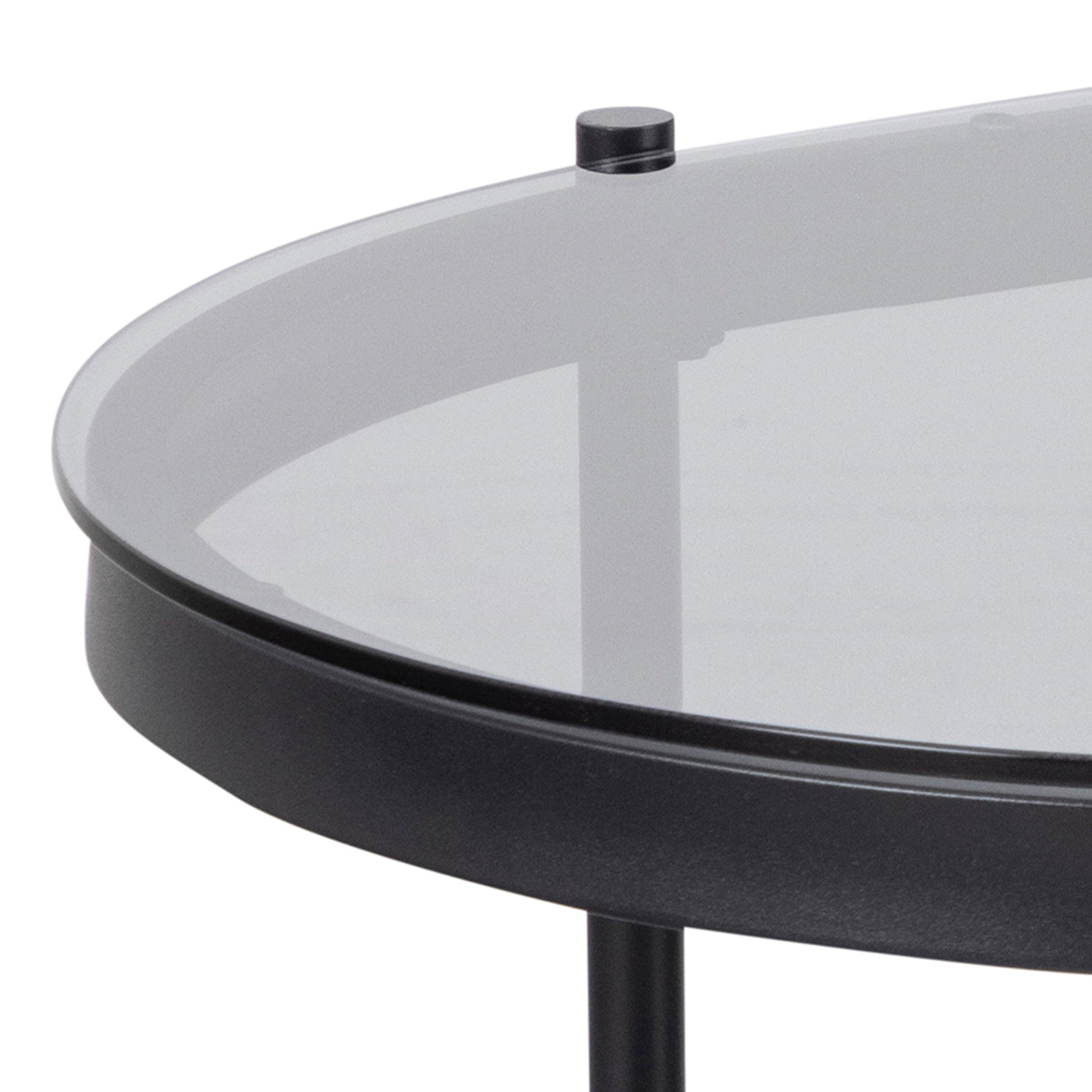 Bayonne Oval Coffee Table with Smoked Glass Top - image 7