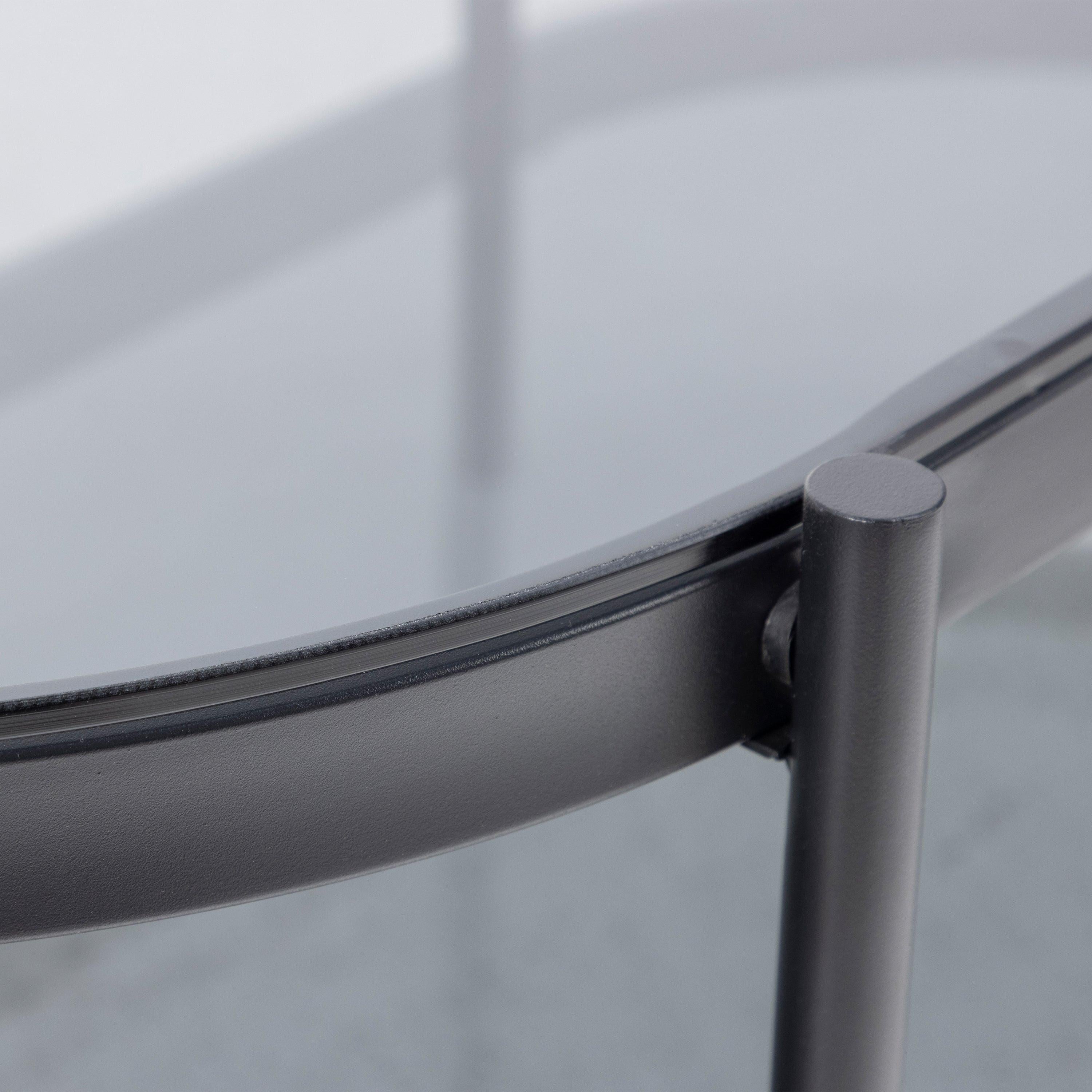 Bayonne Oval Coffee Table with Smoked Glass Top - image 8