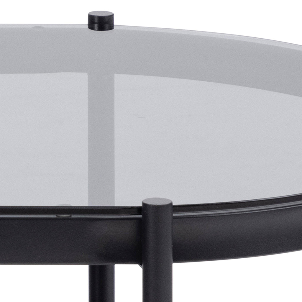 Bayonne Oval Coffee Table with Smoked Glass Top - image 9