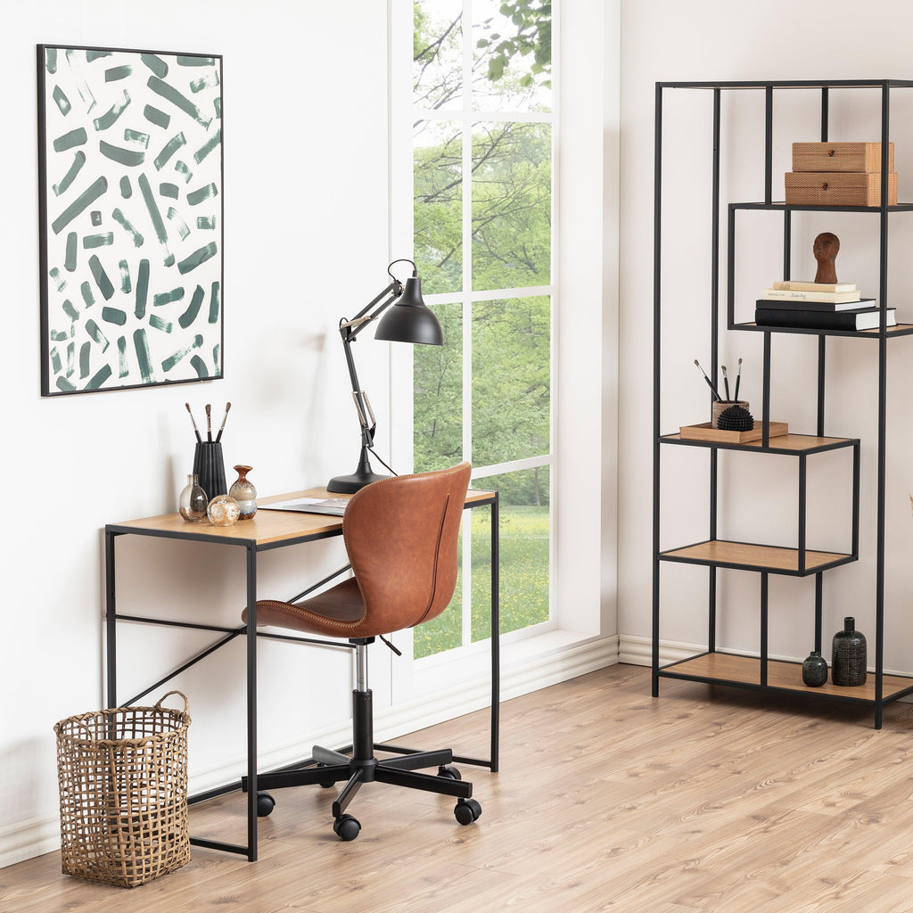 Seaford Office Desk in Black & Oak - image 4