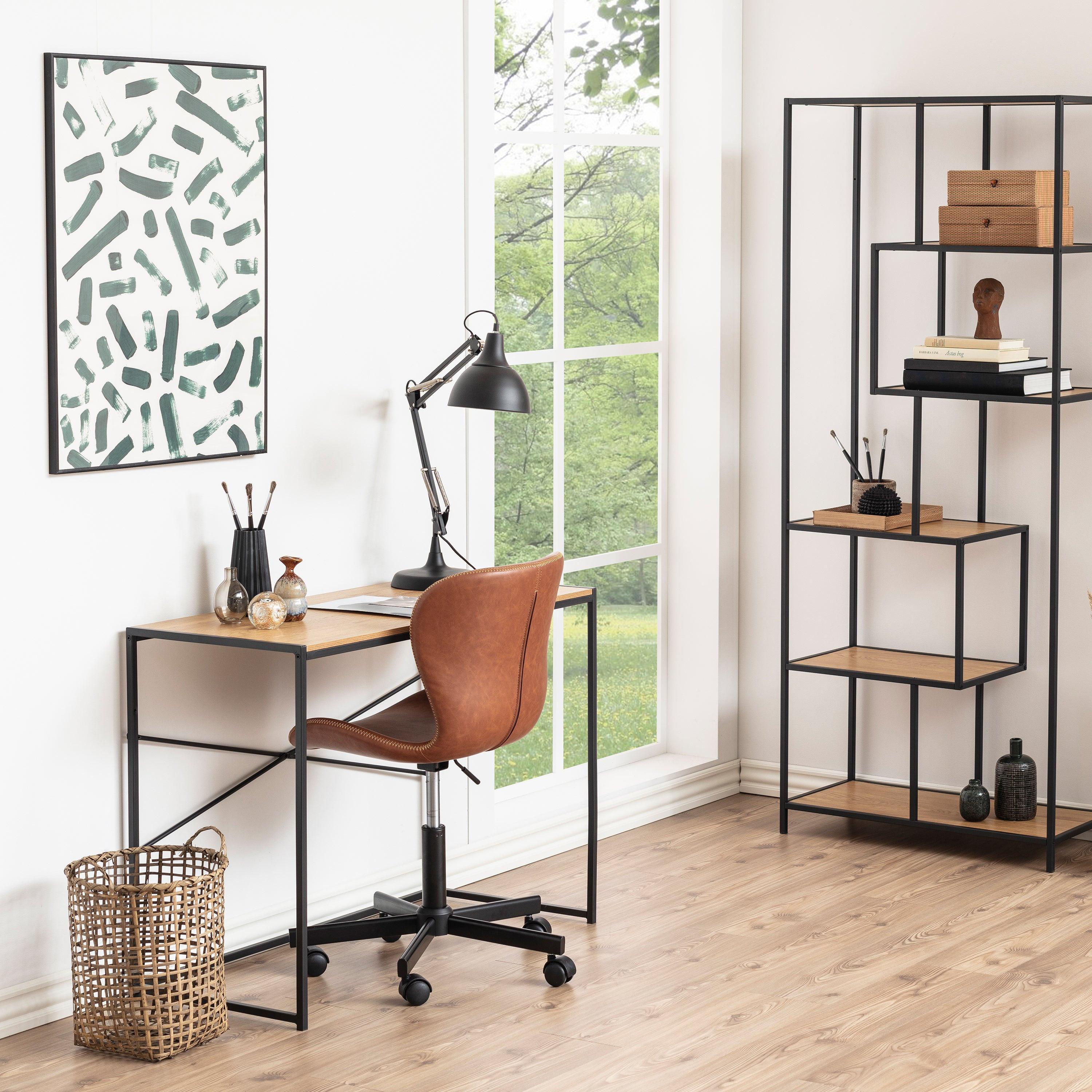 Seaford Office Desk in Black & Oak - image 4