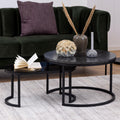 Spiro Round/Oval Coffee Table Set with Black Marble/Smoked Melamine Glass Top - image 3