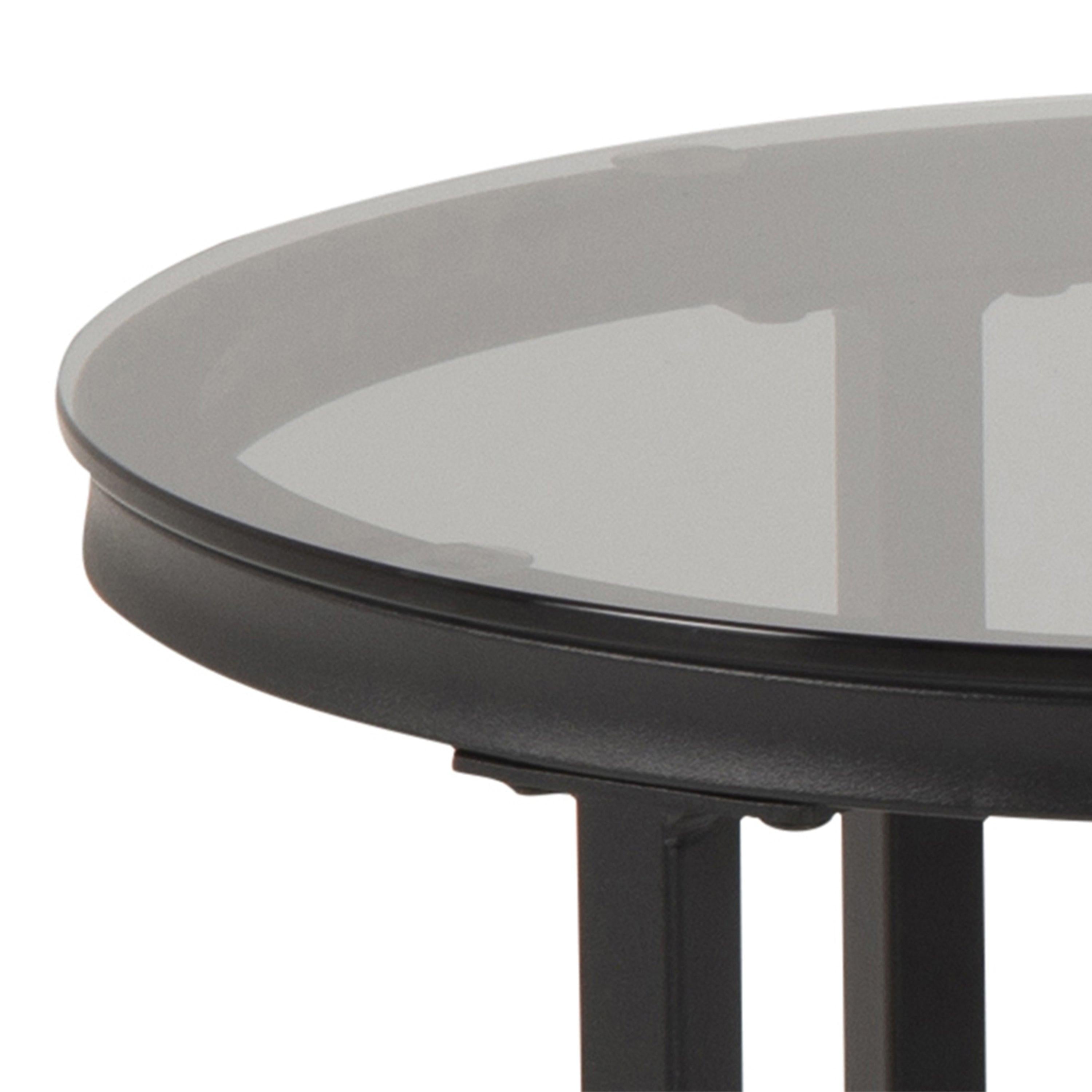 Spiro Round/Oval Coffee Table Set with Black Marble/Smoked Melamine Glass Top - image 7