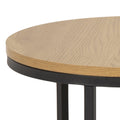 Spiro Round Coffee Table Set with Oak Top & Black Legs - image 5