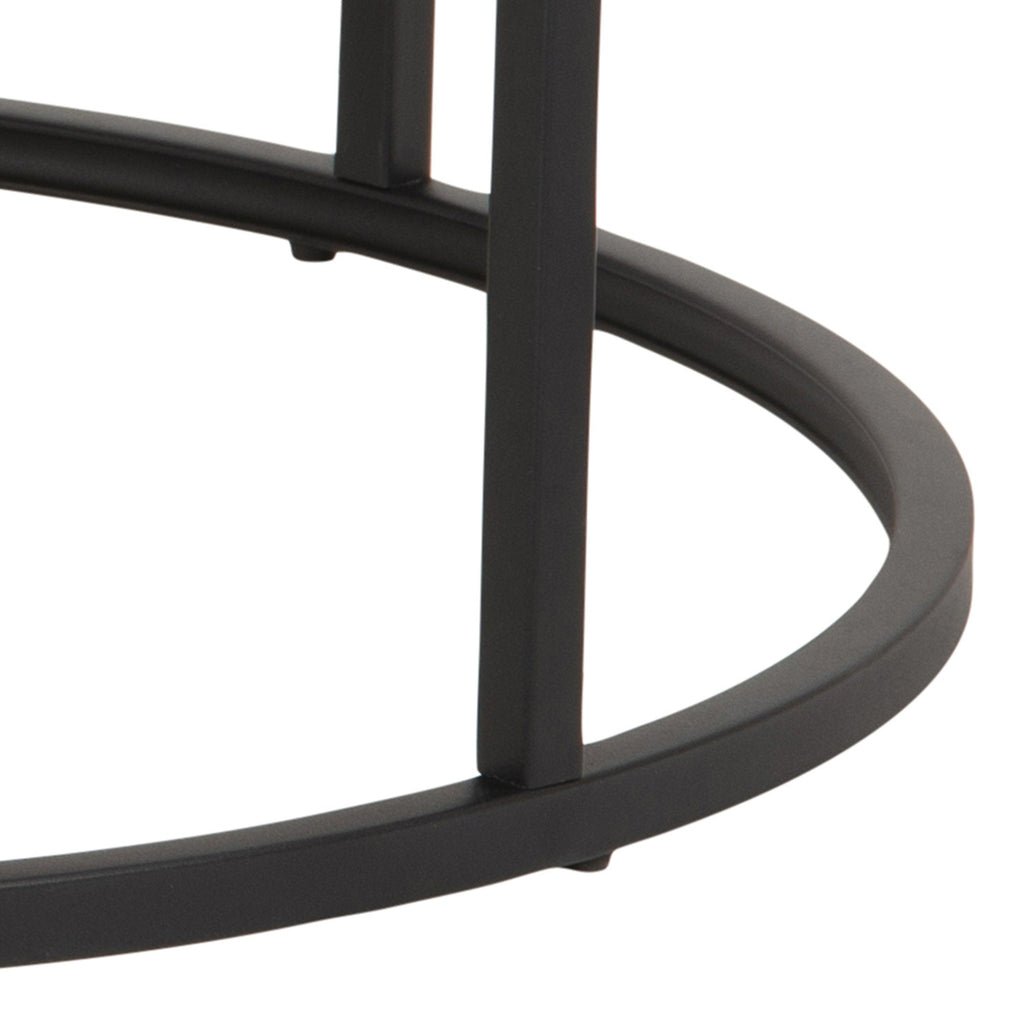 Spiro Round Coffee Table Set with Oak Top & Black Legs - image 8