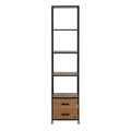 Seaford Bookcase with 2 Drawers and 3 Shelves in Black & Oak - image 2
