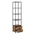 Seaford Bookcase with 2 Drawers and 3 Shelves in Black & Oak - image 3