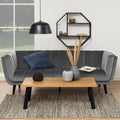 Seaford Octagonal Metal Wall Shelf in Black & Oak - image 3