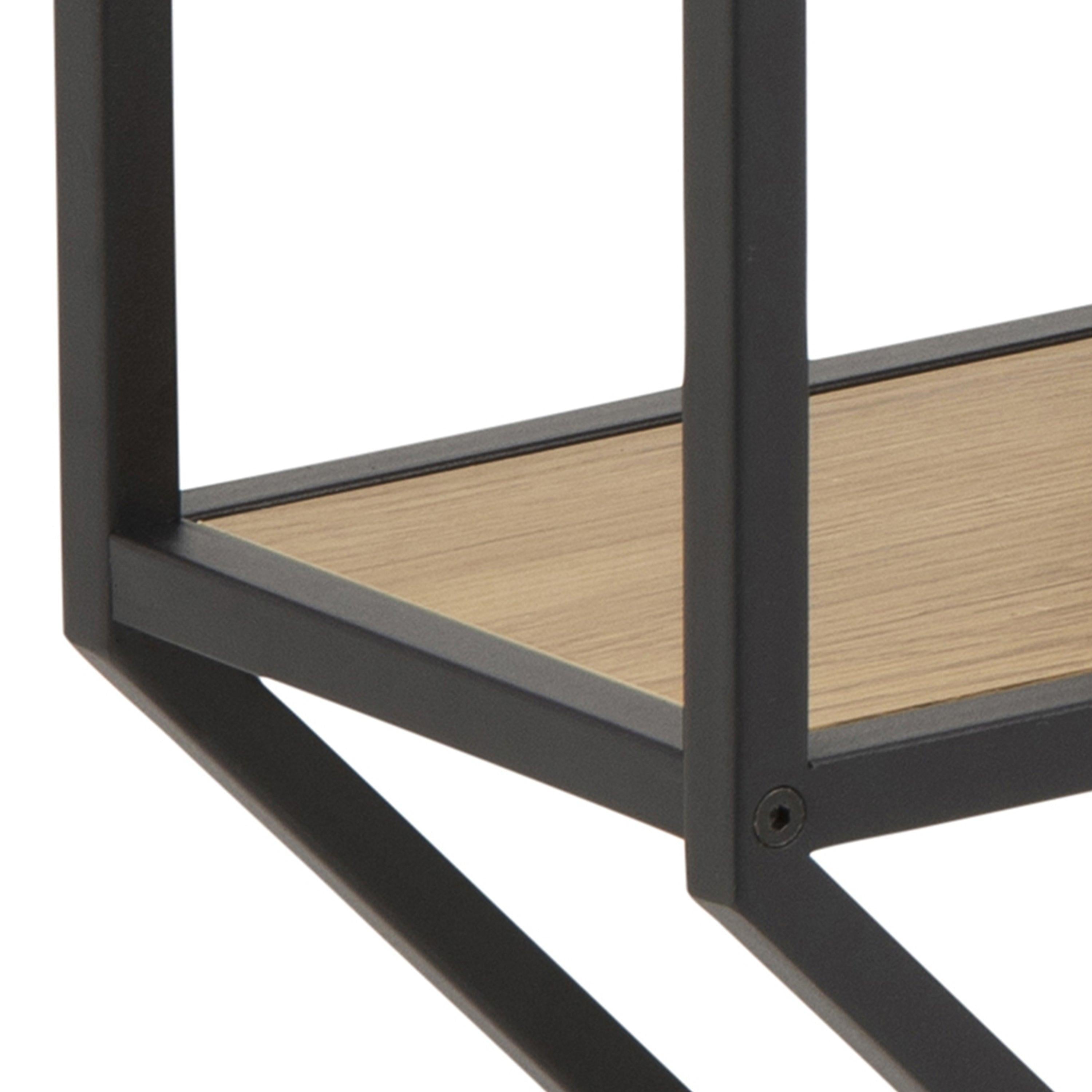 Seaford Octagonal Metal Wall Shelf in Black & Oak - image 5