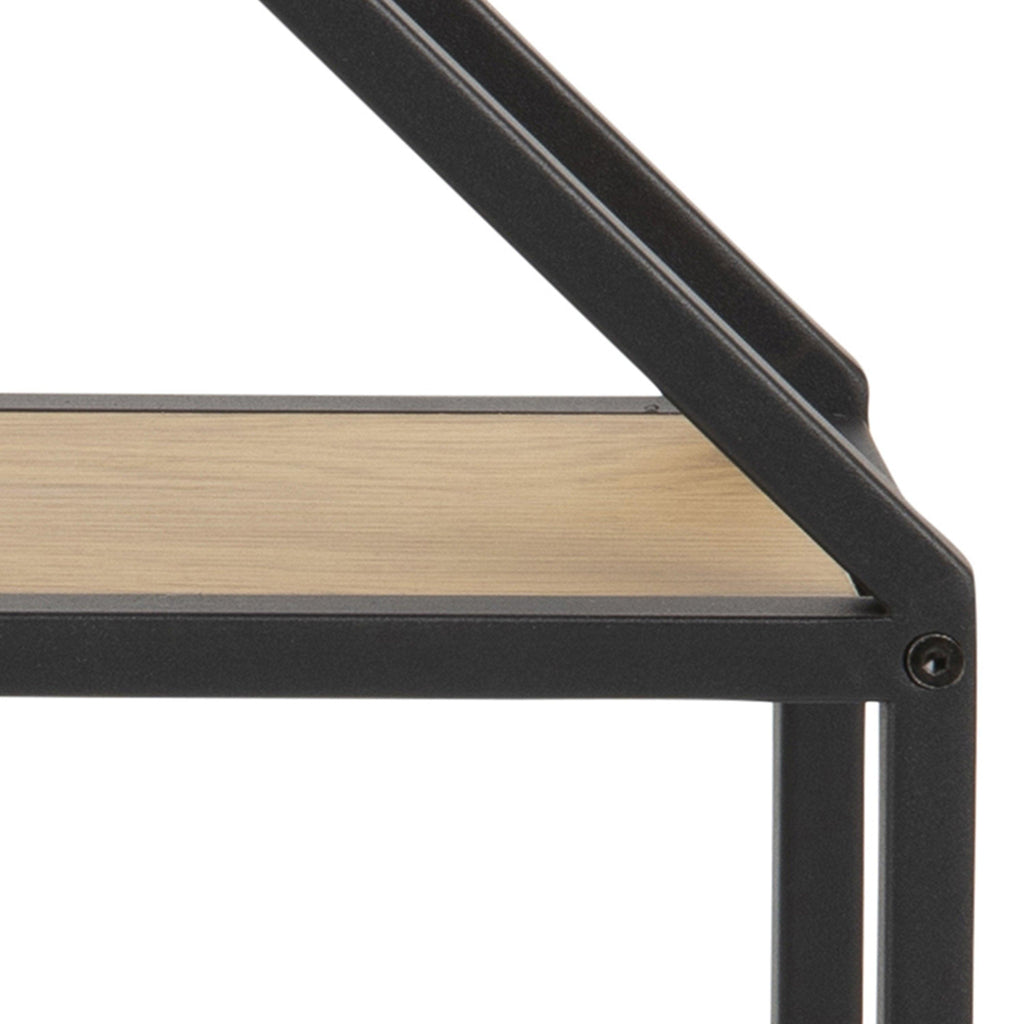Seaford Octagonal Metal Wall Shelf in Black & Oak - image 7