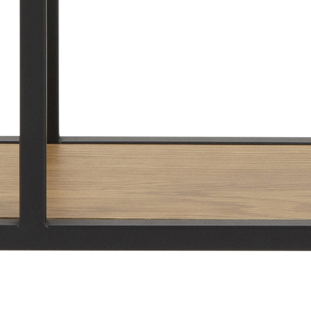 Seaford Octagonal Metal Wall Shelf in Black & Oak - image 8