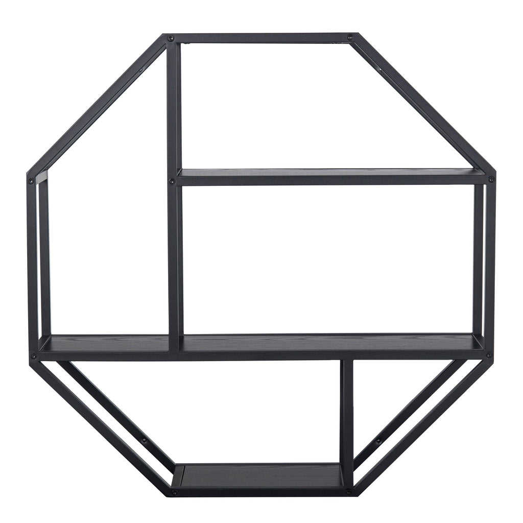 Seaford Octagonal Metal Wall Shelf in Black - image 2