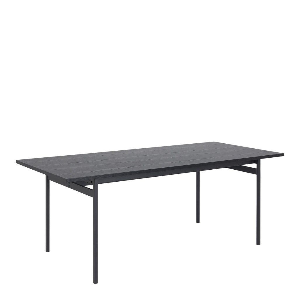 Angus Dining Table in Black 200x90cm includes 4 Carrie Swivel Dining Chairs in Sand - image 2
