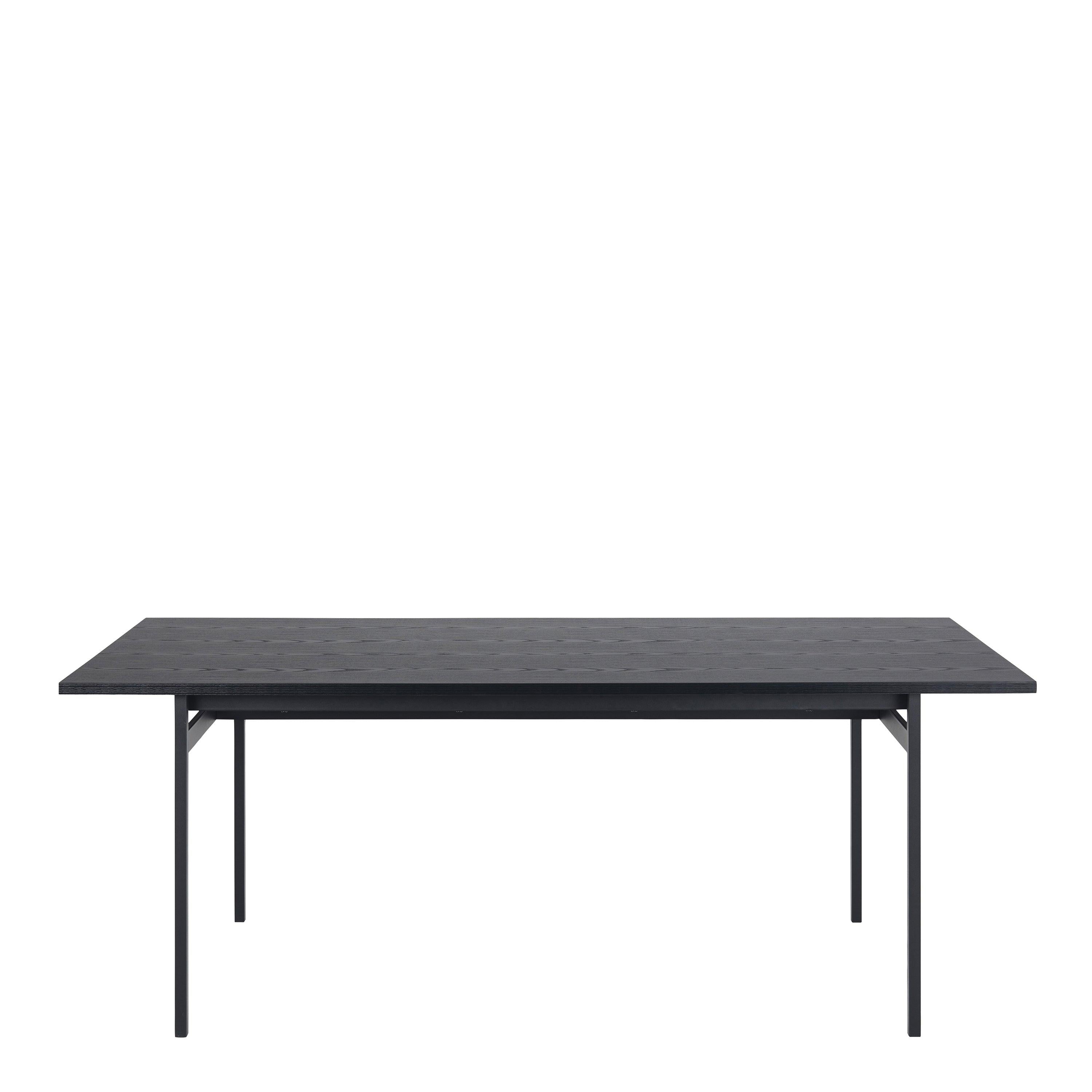 Angus Dining Table in Black 200x90cm includes 4 Carrie Swivel Dining Chairs in Sand - image 3
