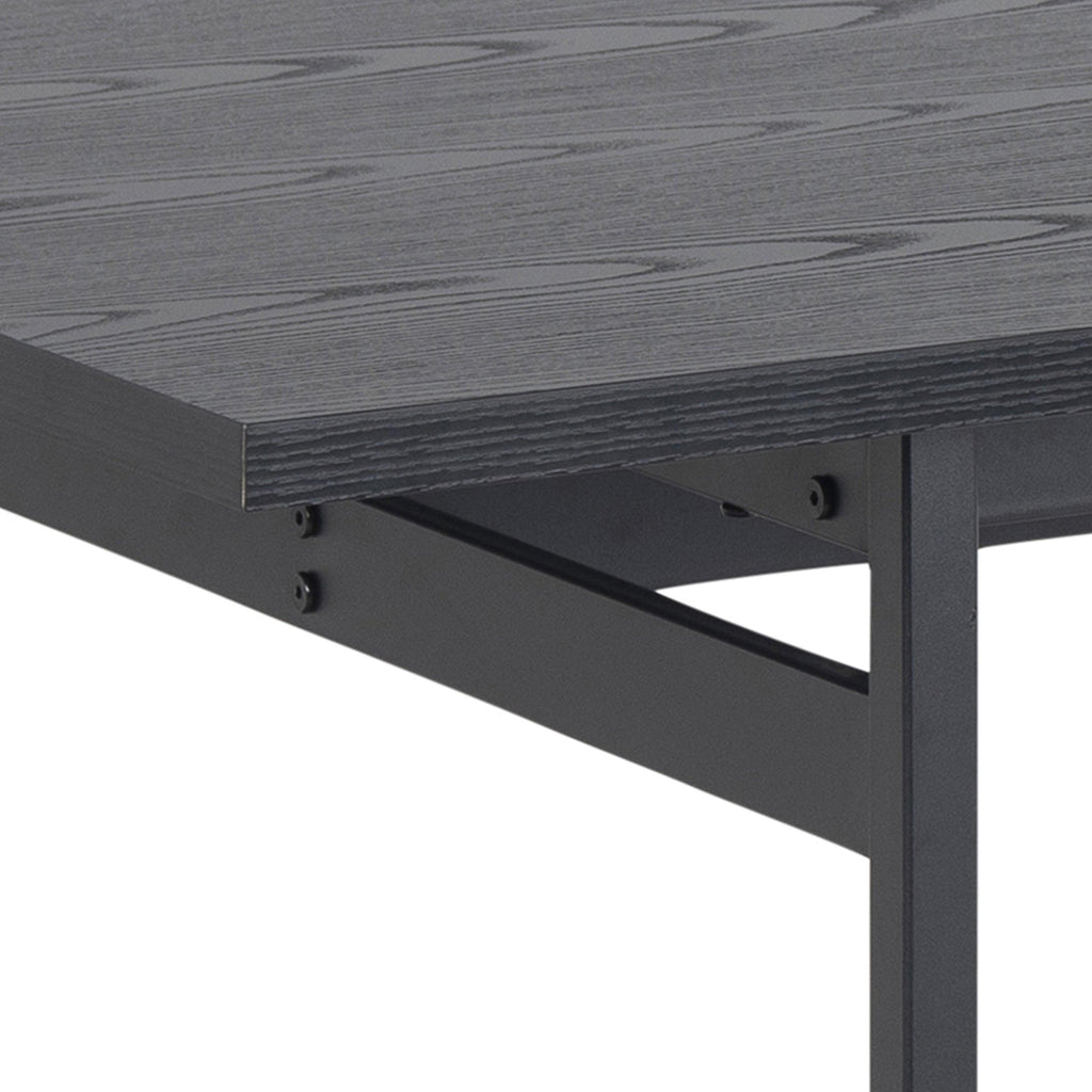 Angus Dining Table in Black 200x90cm includes 4 Carrie Swivel Dining Chairs in Sand - image 4