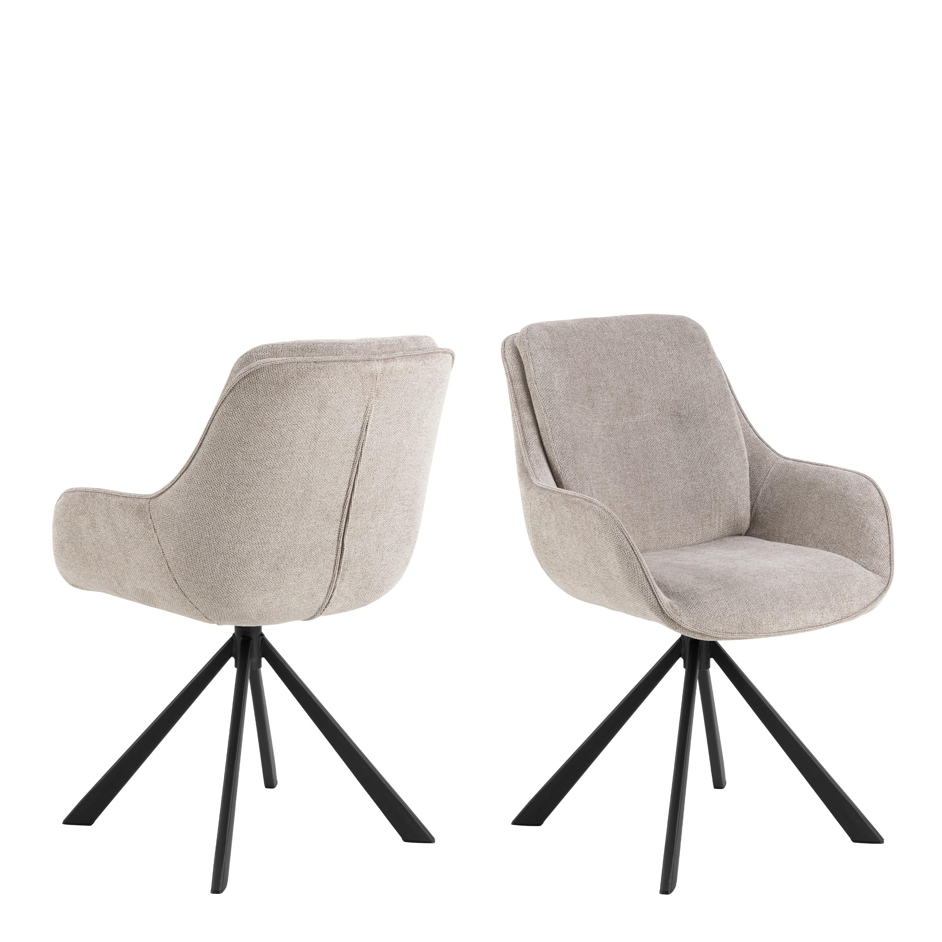 Angus Dining Table in Black 200x90cm includes 4 Carrie Swivel Dining Chairs in Sand - image 7