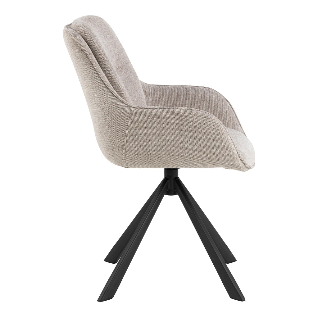 Angus Dining Table in Black 200x90cm includes 4 Carrie Swivel Dining Chairs in Sand - image 9