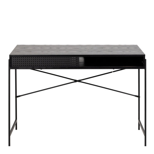 Angus Office Desk with Sliding Door in Black - image 2