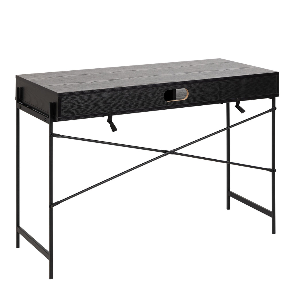 Angus Office Desk with Sliding Door in Black - image 3