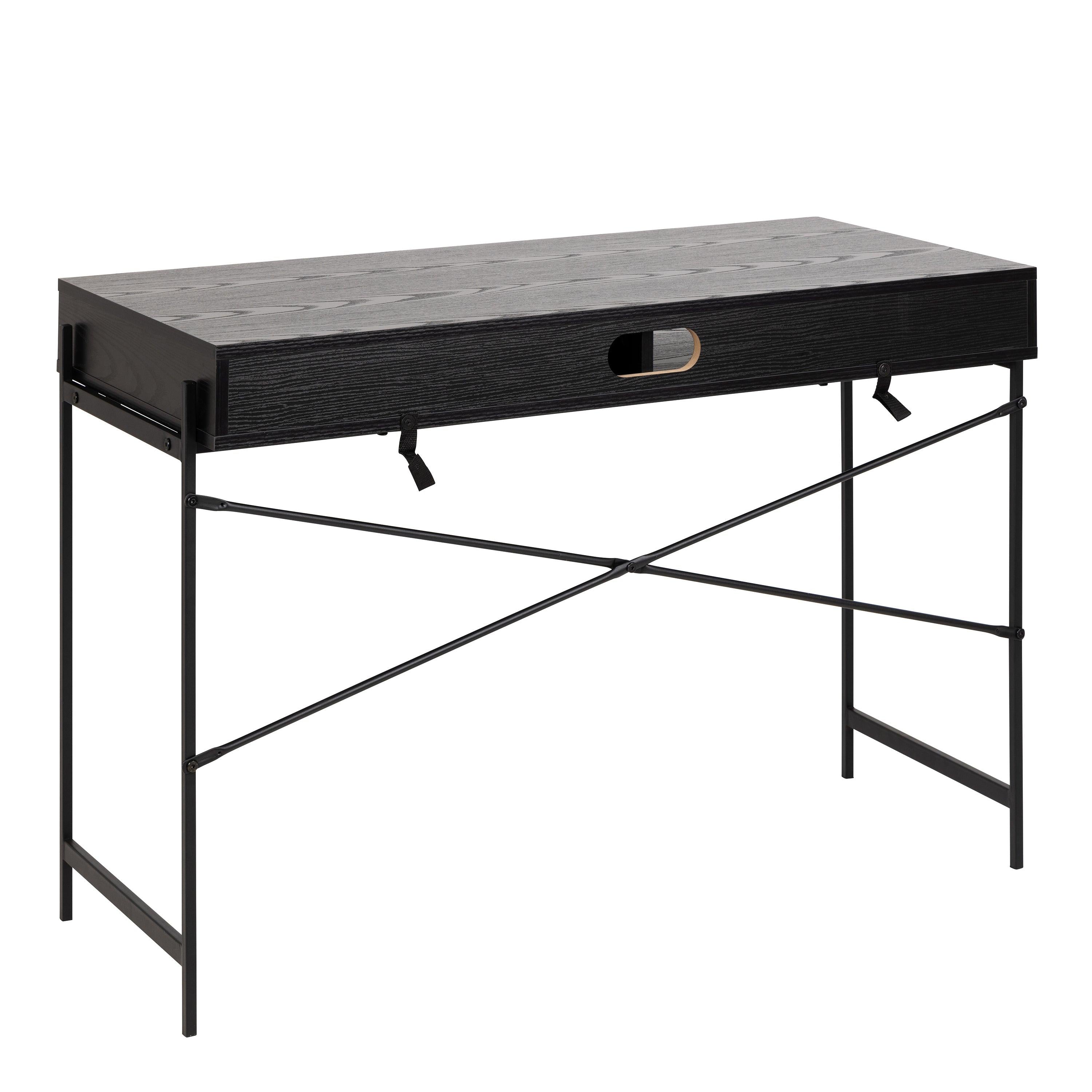 Angus Office Desk with Sliding Door in Black - image 3
