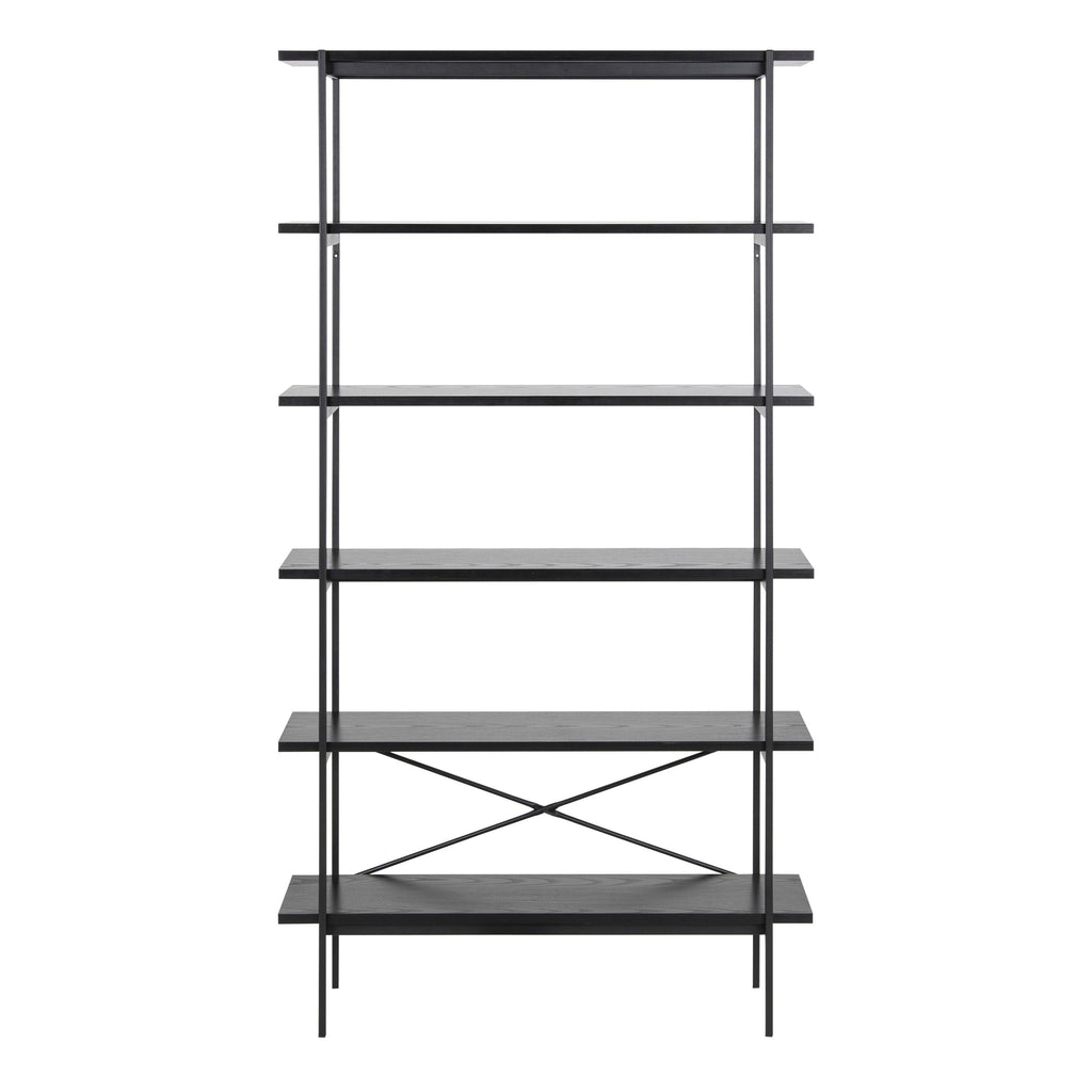 Angus Bookcase with 5 Shelves in Black - image 2