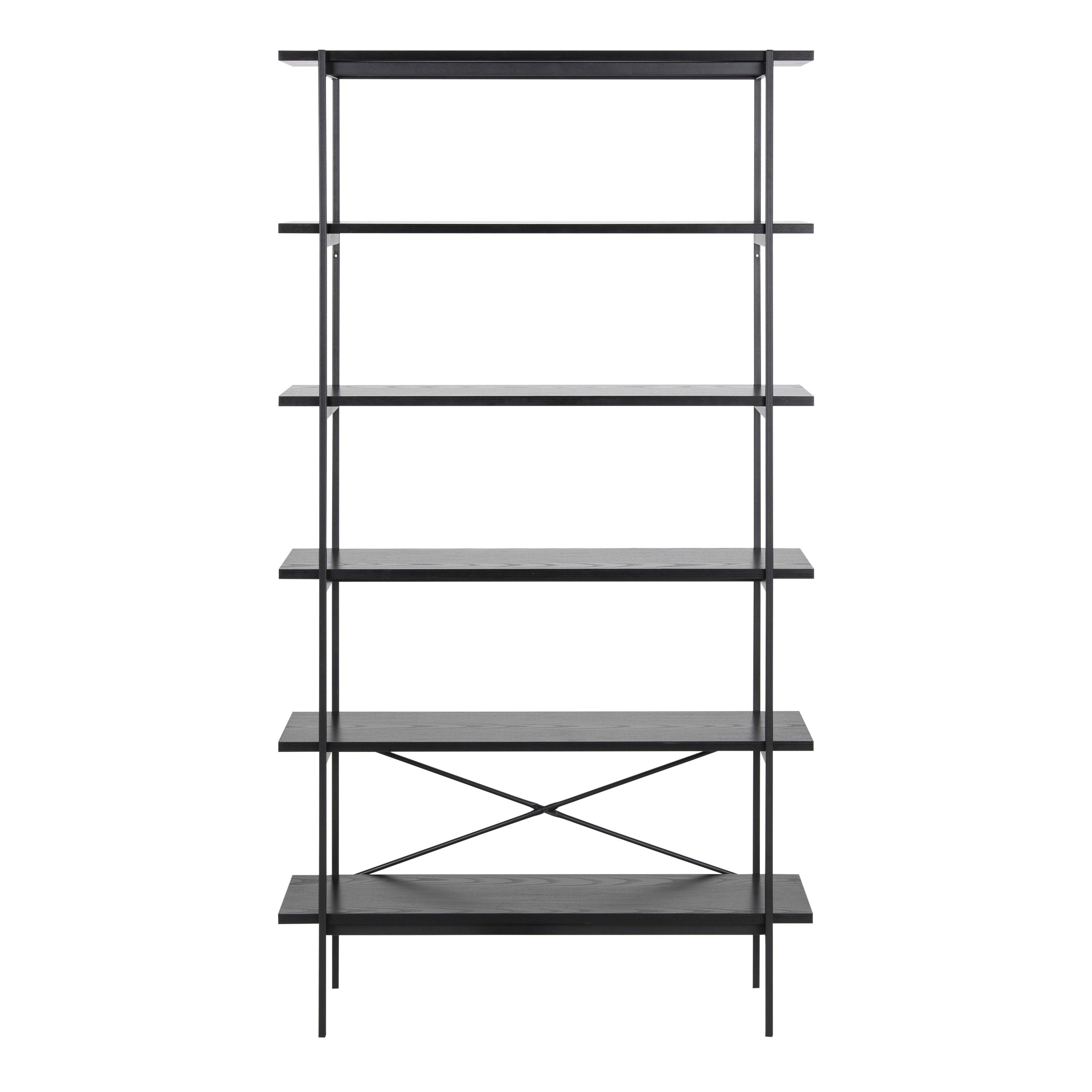 Angus Bookcase with 5 Shelves in Black - image 2