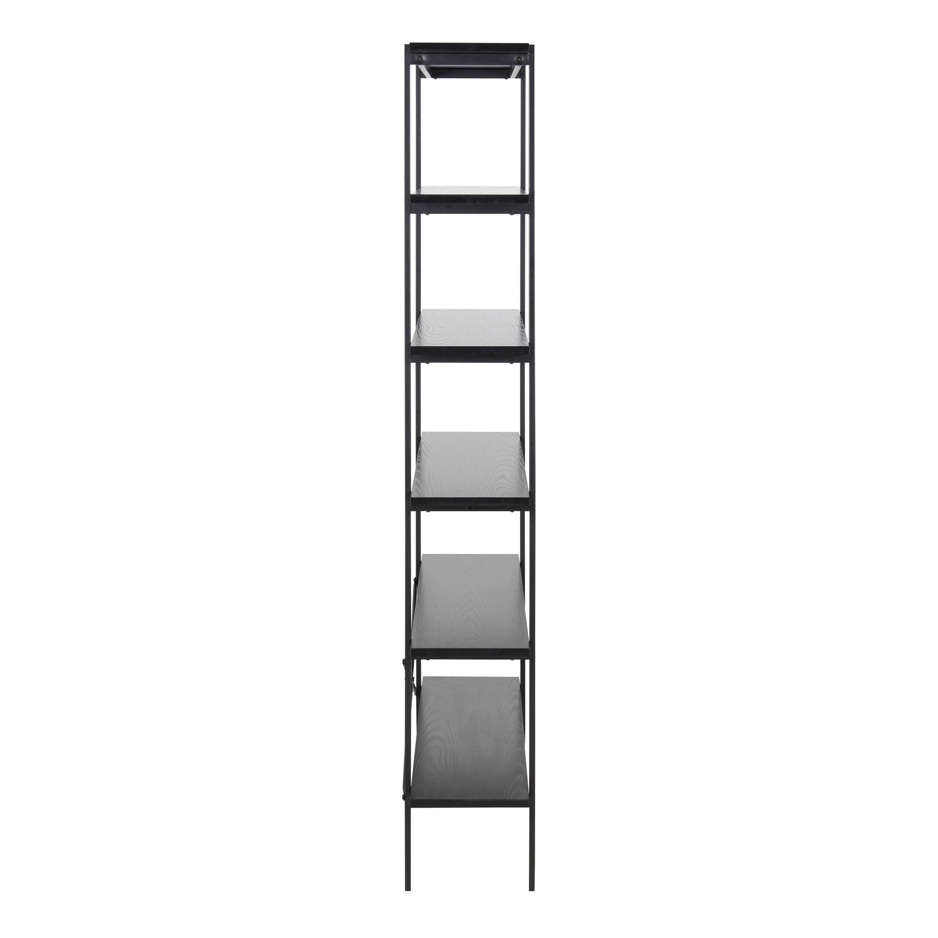 Angus Bookcase with 5 Shelves in Black - image 3