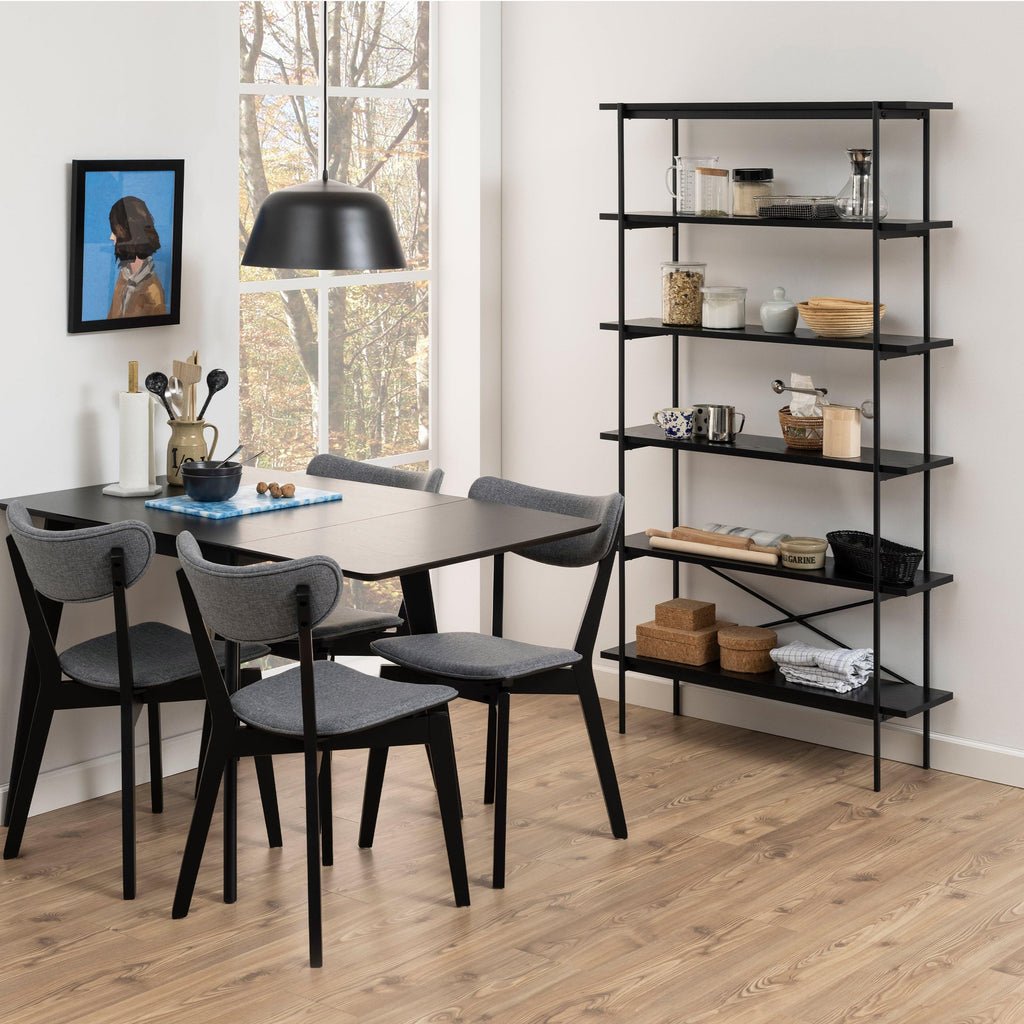 Angus Bookcase with 5 Shelves in Black - image 7