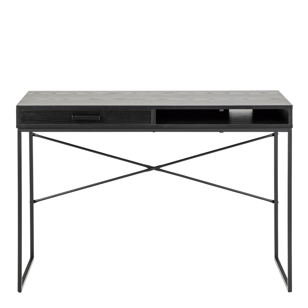 Seaford 1 Drawer Office Desk in Ash Black - image 2