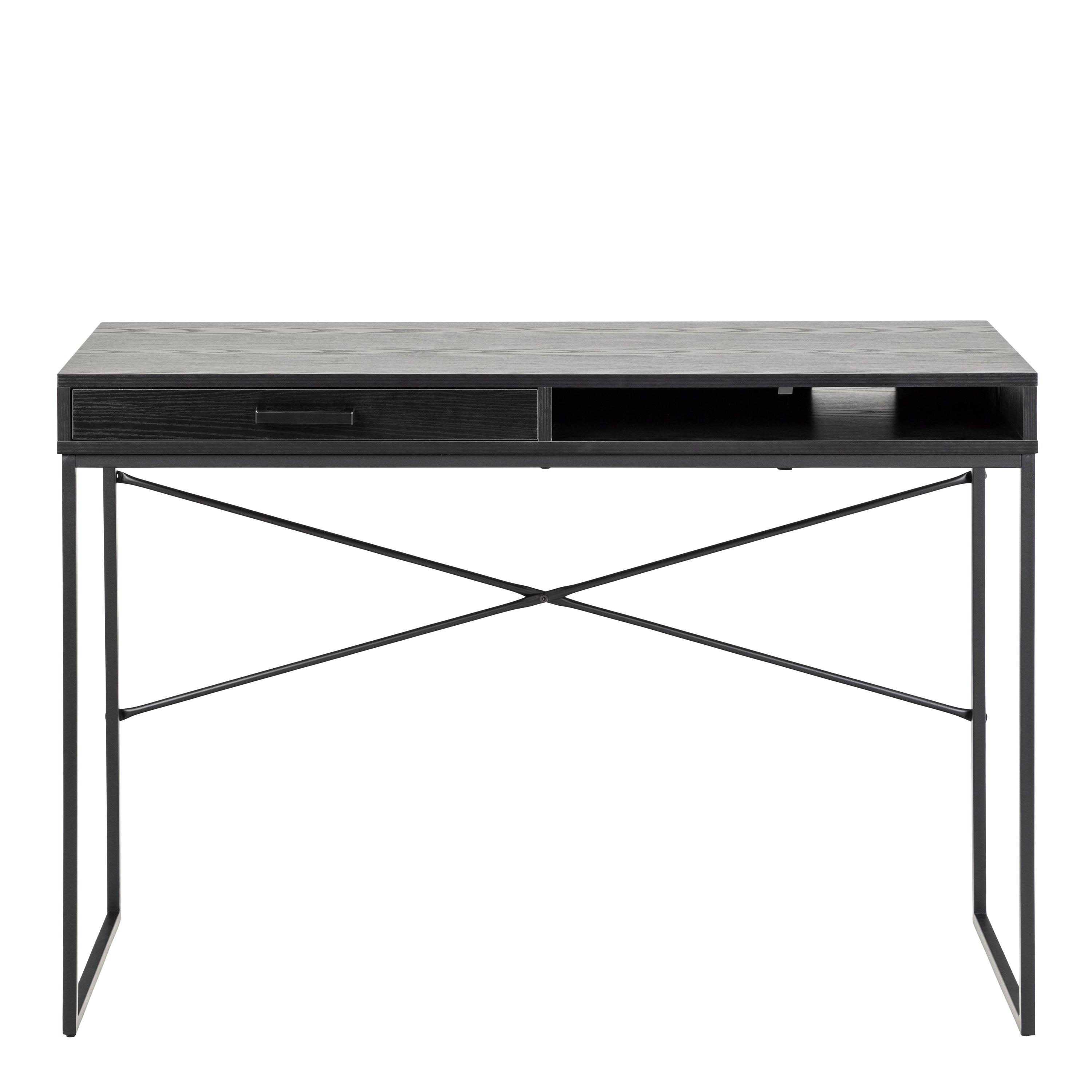 Seaford 1 Drawer Office Desk in Ash Black - image 2