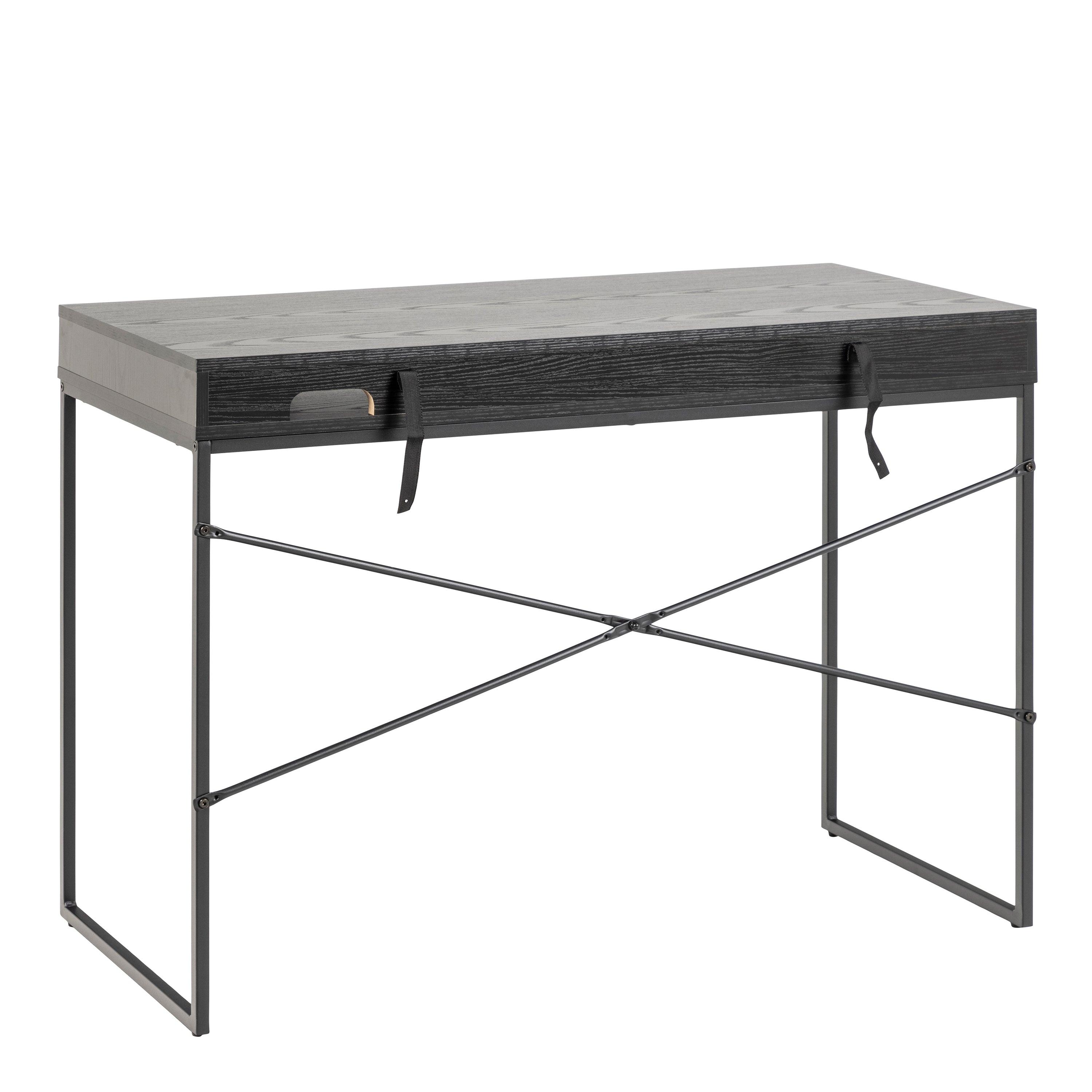 Seaford 1 Drawer Office Desk in Ash Black - image 3