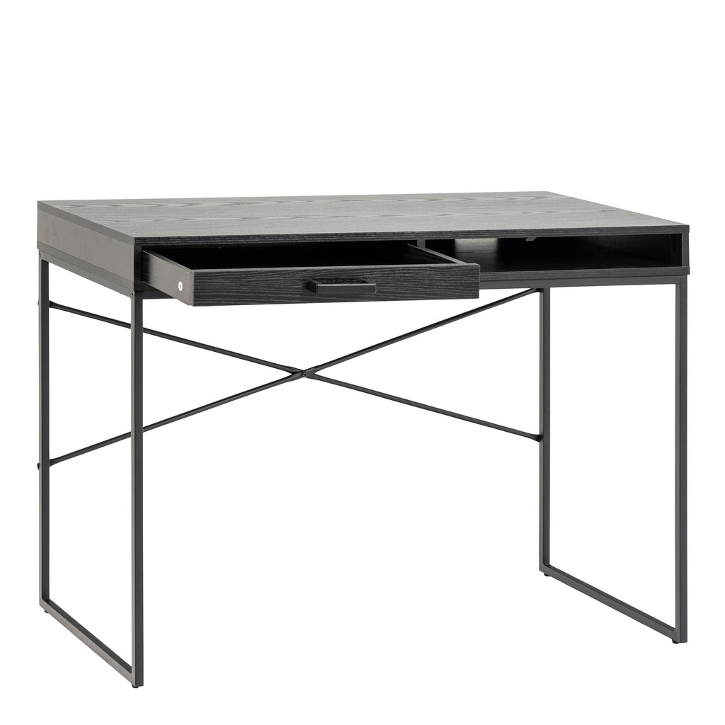 Seaford 1 Drawer Office Desk in Ash Black - image 4