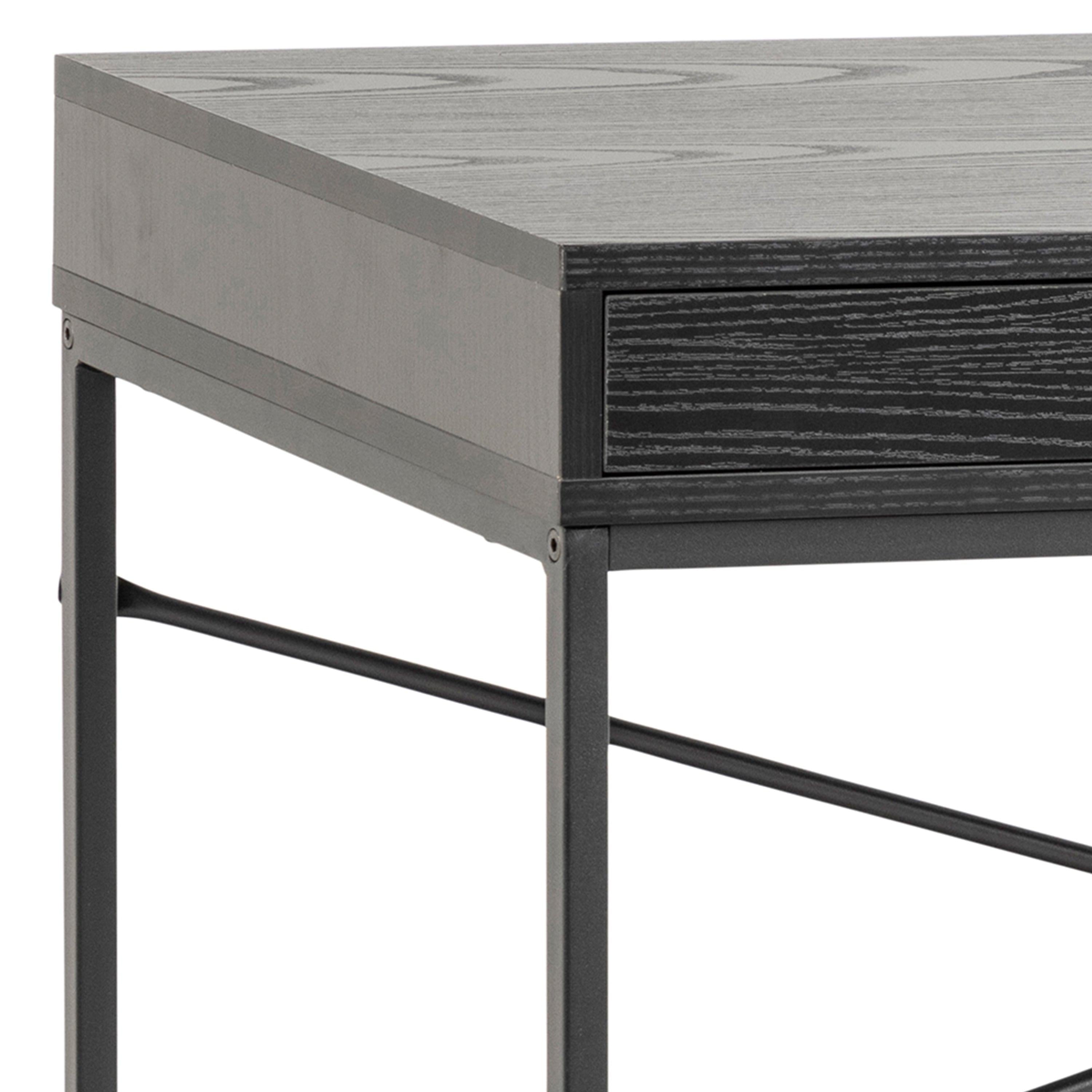 Seaford 1 Drawer Office Desk in Ash Black - image 6