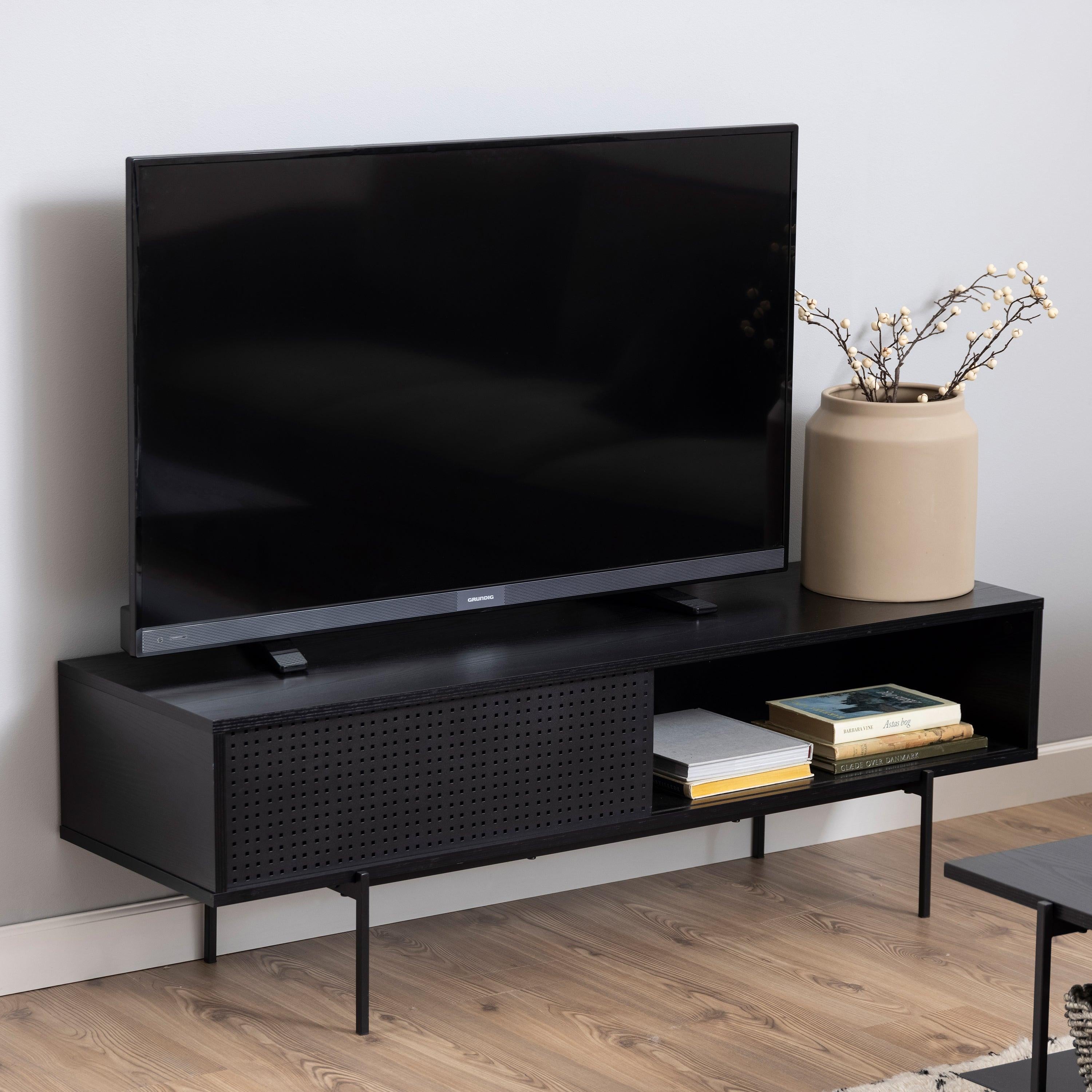 Angus TV Unit with 1 Sliding Door in Black - image 6