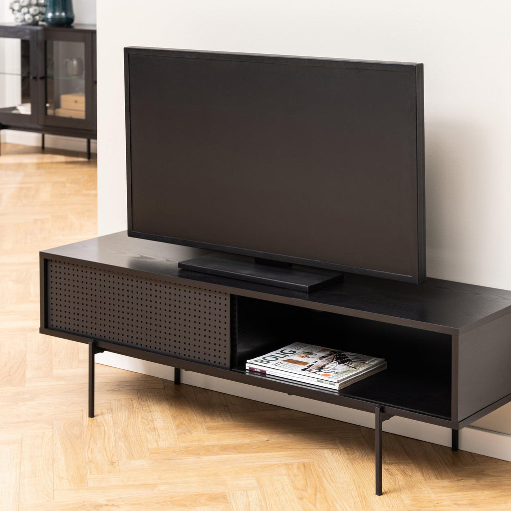 Angus TV Unit with 1 Sliding Door in Black - image 7