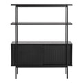 Angus Small Bookcase with 2 Sliding Doors in Black - image 2