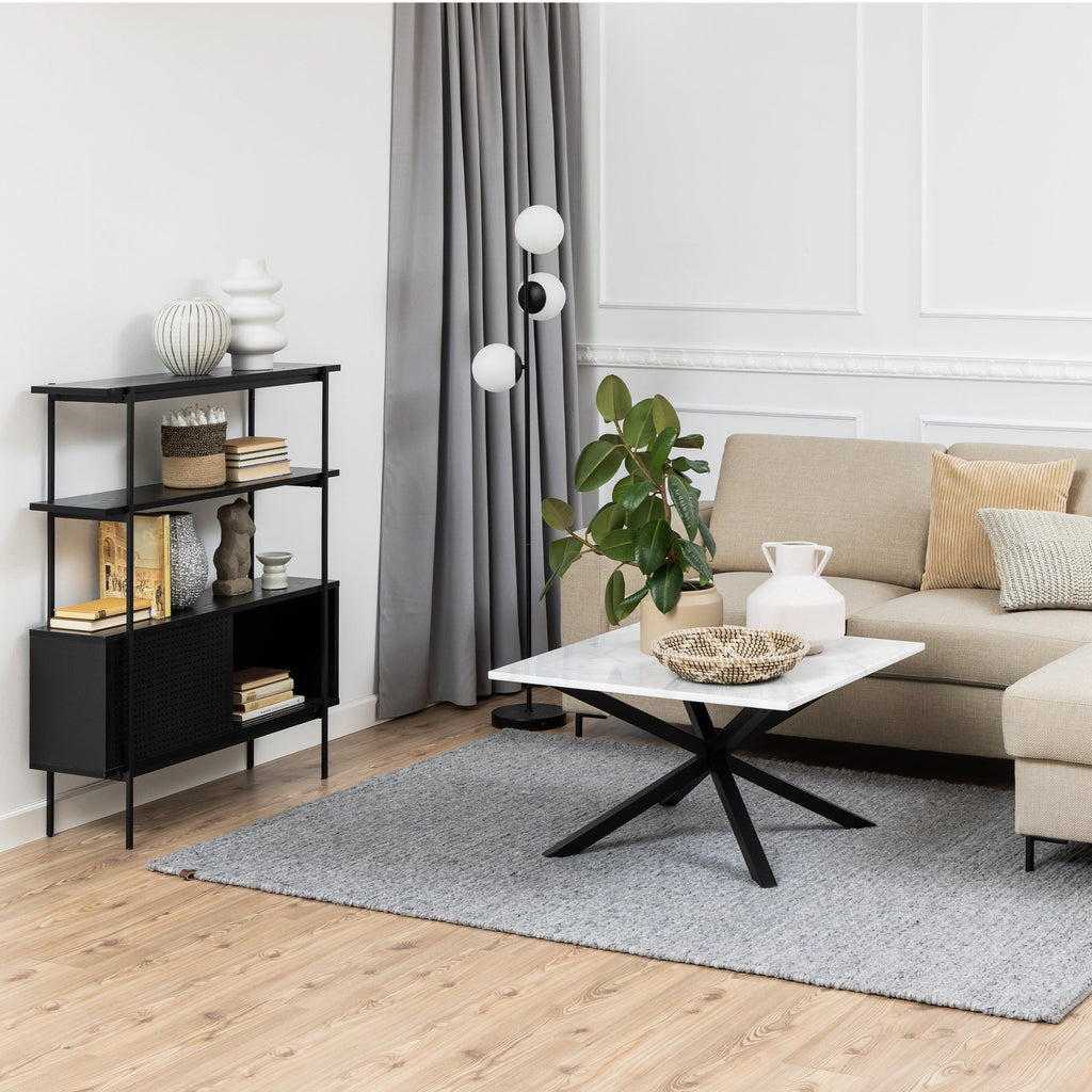 Angus Small Bookcase with 2 Sliding Doors in Black - image 5