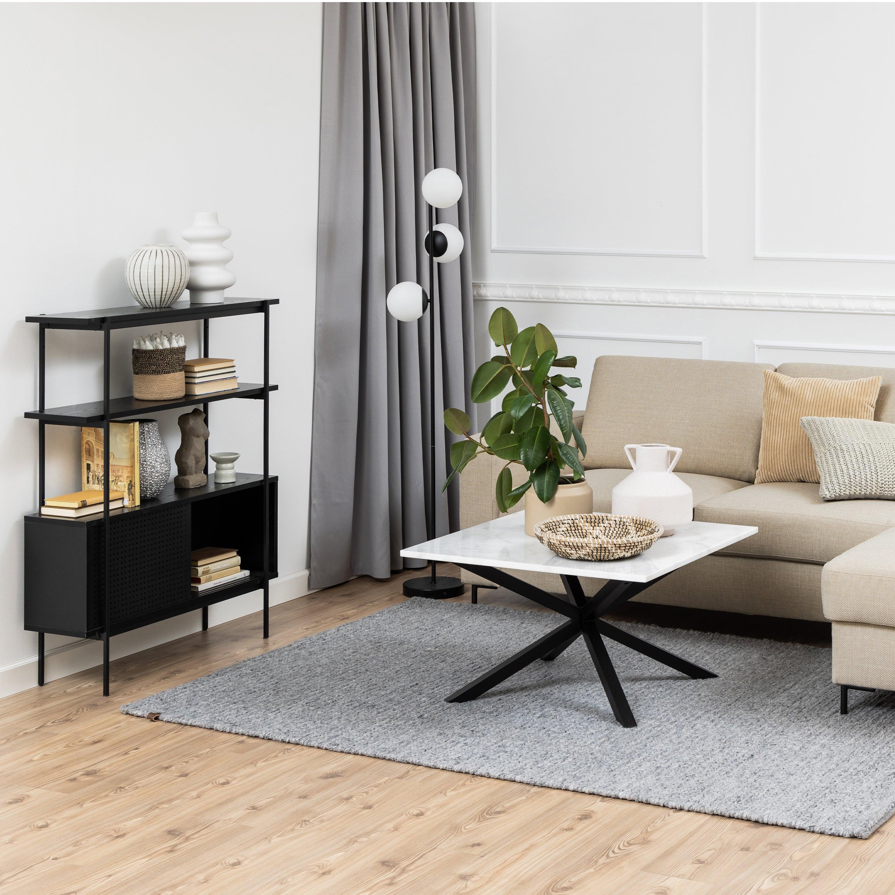 Angus Small Bookcase with 2 Sliding Doors in Black - image 5
