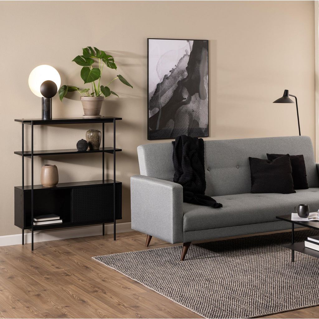 Angus Small Bookcase with 2 Sliding Doors in Black - image 6