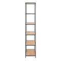 Seaford Tall Black Metal Bookcase with 5 Shelves in Oak - image 3