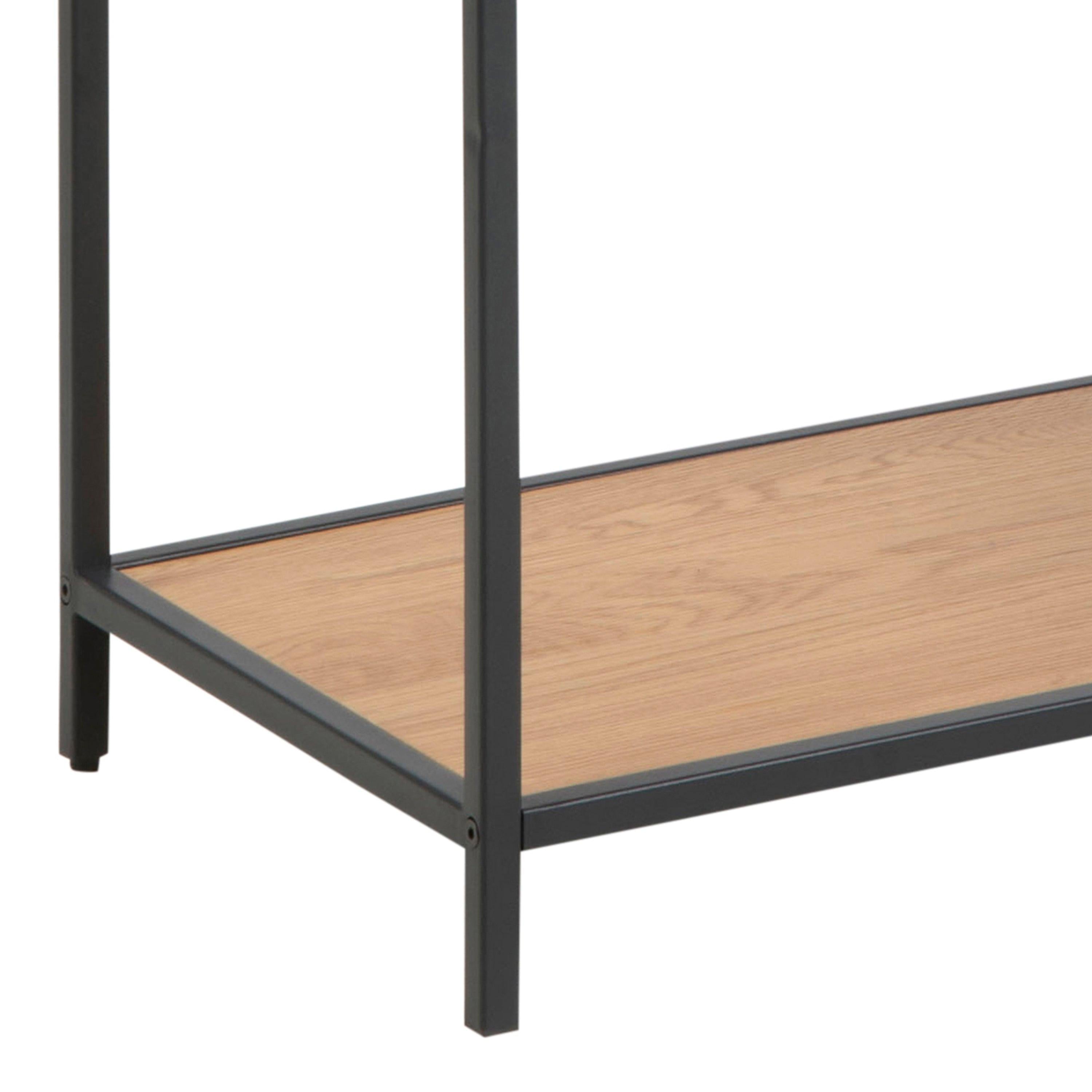 Seaford Tall Black Metal Bookcase with 5 Shelves in Oak - image 6