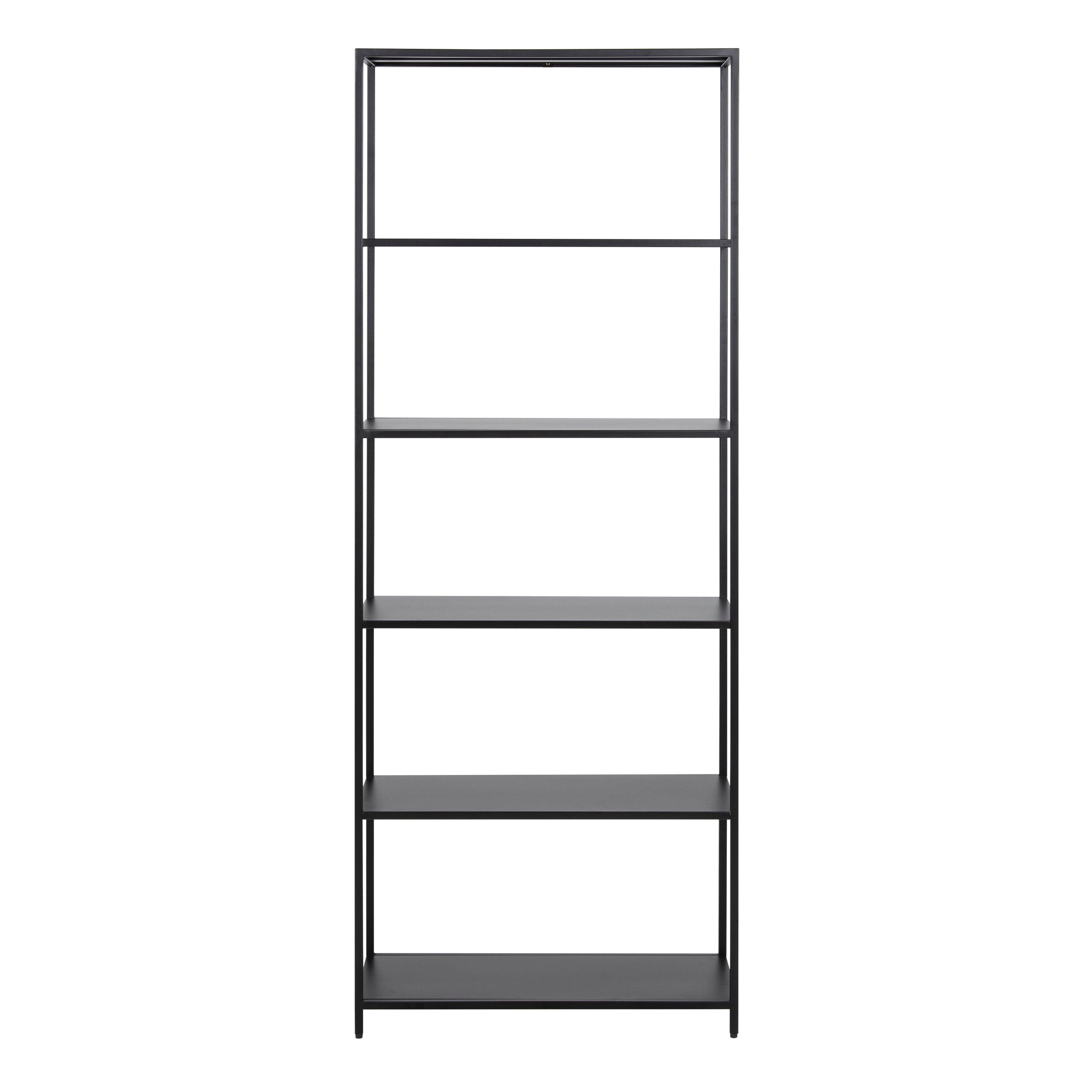 Newcastle Tall Bookcase with 5 Shelves in Matt Black - image 2