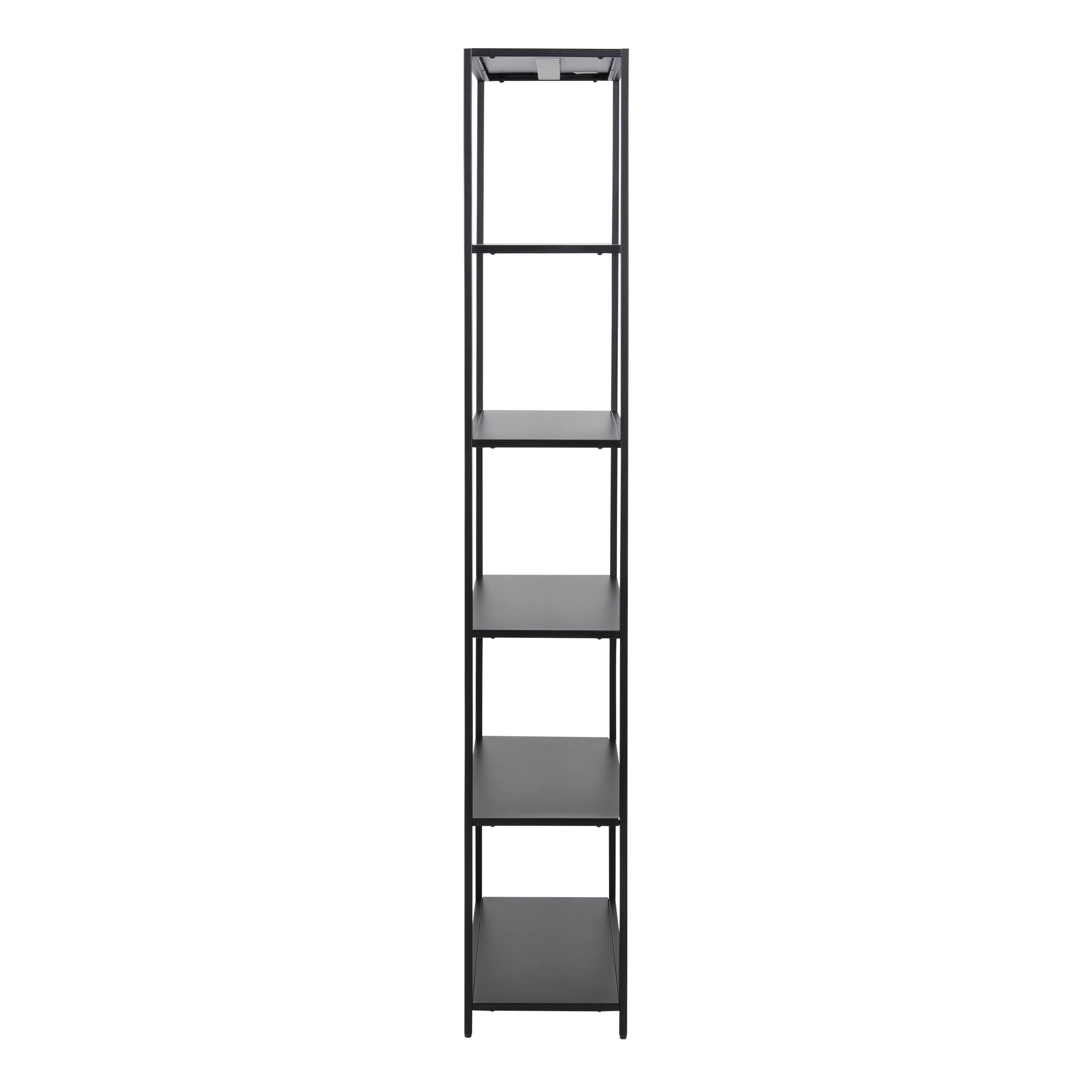 Newcastle Tall Bookcase with 5 Shelves in Matt Black - image 3